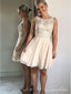 Vintage Lace Sparkly Sequin Blush Homecoming Dresses Short Party Dress ARD1360