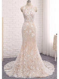 Vintage Lace Wedding Dresses Plus Size Cheap Mermaid Wedding Dress AWD1227-SheerGirl