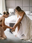 Vintage Lace Wedding Gowns See Through Illusion Neck Wedding Dresses AWD1342