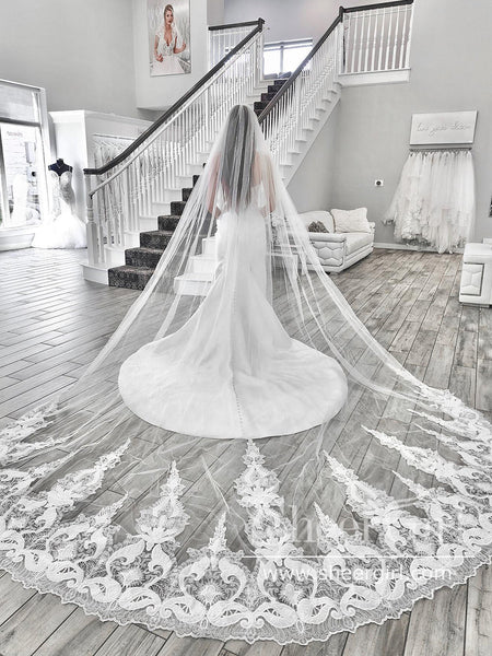 Vintage cathedral top wedding veils