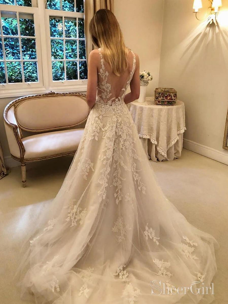 Vintage Rustic Wedding Dresses V Neck Beaded Lace Bridal Gown AWD1566 Vintage Rustic Wedding Dresses V Neck Beaded Lace Bridal Gown AWD1566