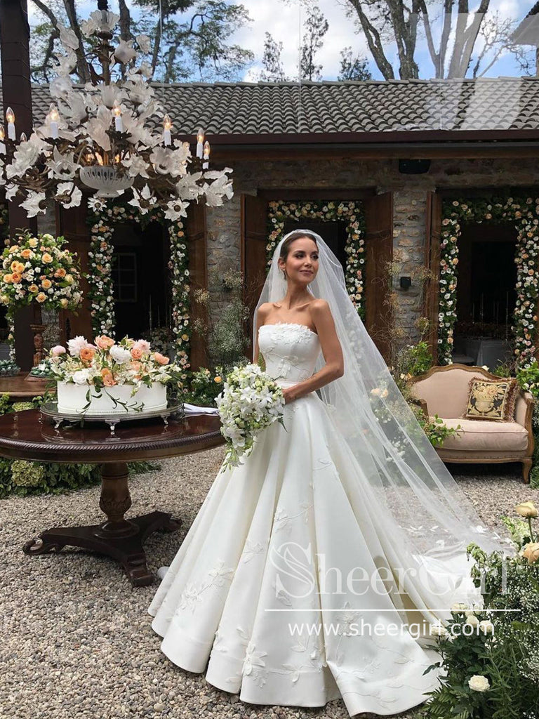 Vintage satin wedding online dresses