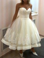 Vintage Tea Length Wedding Dresses Sweetheart Cheap Plus Size Wedding Dresses AWD1067