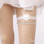 White Lace Wedding Garter Set with Flower & Pearls ACC1023