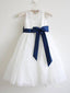 White Long Flower Girl Dresses with Bow Cheap Flower Girl Dress ARD1298