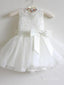 Vestido de niña de flores rústico blanco Vestidos de niña de flores de encaje para bebé ARD1297 