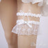 White Wedding Garter Set with Bow Bridal Garters ACC1022-SheerGirl