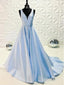 Cheap Simple Long Prom Dresses,V-neck Long Formal Dresses APD3204