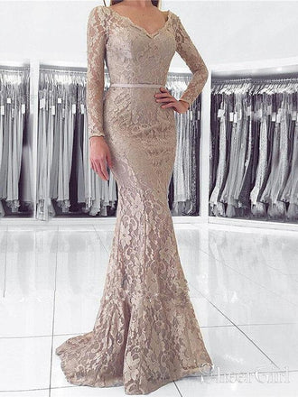 Long Sleeve Lace Mermaid Prom Dresses with Sleeves ARD1923-SheerGirl