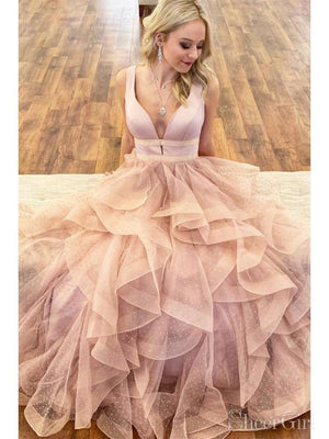 Multi-layered Polka Dot Organza Prom Dresses Long Sweet 16 Dress ARD2002-SheerGirl