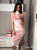 Off the Shoulder Sexy Velvet Short Prom Dresses Cheap Cocktail Dress ARD1851-SheerGirl