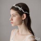 Retro Silver Pearls Beaded Headband with Crystals ACC1115-SheerGirl