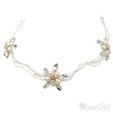 Retro Silver Pearls Beaded Headband with Crystals ACC1115-SheerGirl