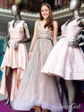 Rhinestone Beaded Formal Dresses Backless V Neck Shiny Prom Dresses ARD1441-SheerGirl