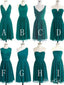 Krátké, neladící šaty pro družičku modrozelené šifónové Levné letní šaty pro návrat domů apd1699 