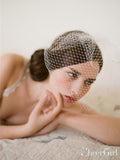 Vintage Ivory Mesh Birdcage Wedding Veils with Tiny Crystals ACC1086-SheerGirl